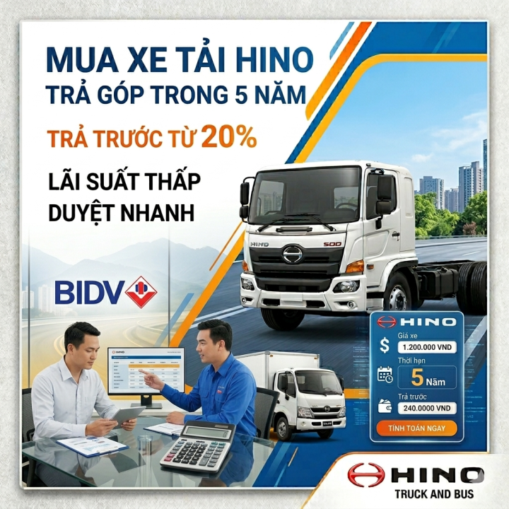 Ngân hàng hỗ trợ mua xe Hino